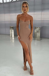 Angela Maxi Dress - Mocha Dress XS Babyboo Fashion Premium Exclusive Design