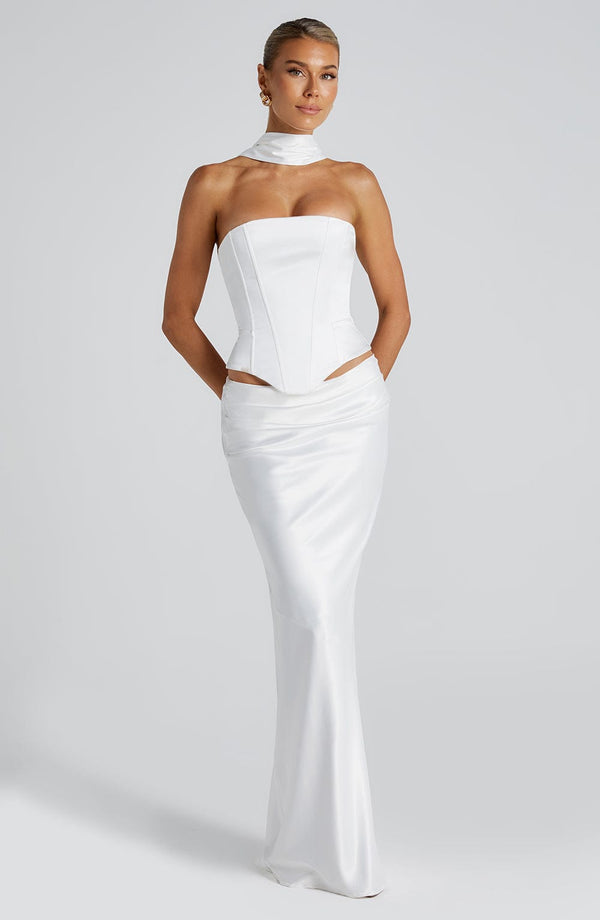 Bernadette Maxi Skirt - Ivory Skirt Babyboo Fashion Premium Exclusive Design