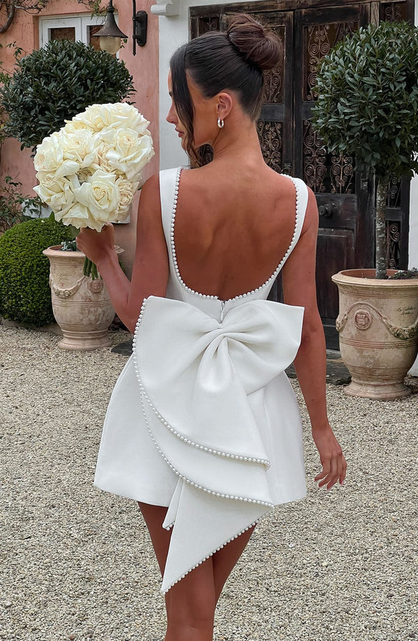 Carrie Mini Dress - Ivory Dress XS Babyboo Fashion Premium Exclusive Design