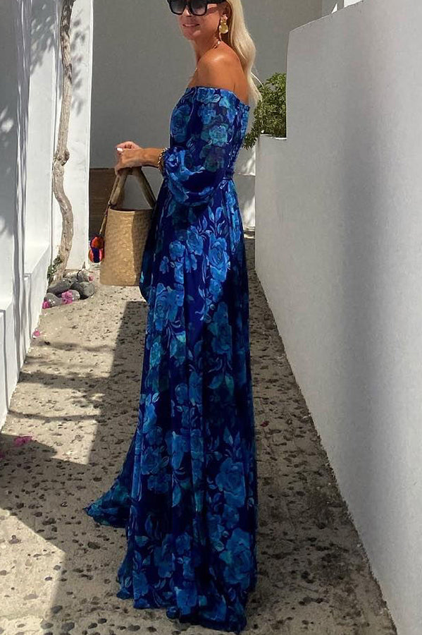 Amanda - Chic Floral Off-Shoulder Maxi Dress