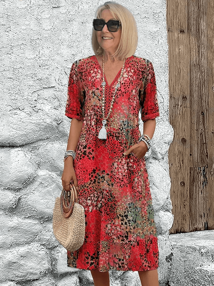 Ivrina - Casual Knee-Length Pocket Dress