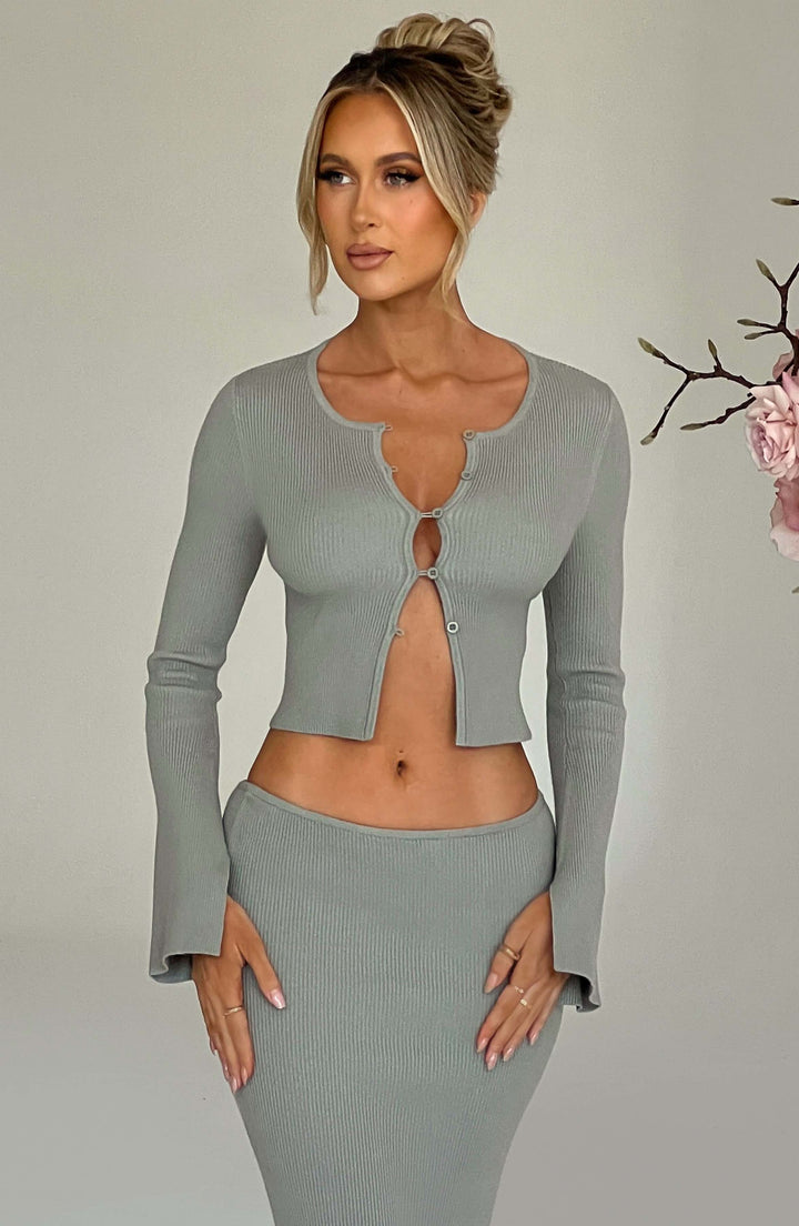Elia Top - Khaki Tops XS Babyboo Fashion Premium Exclusive Design