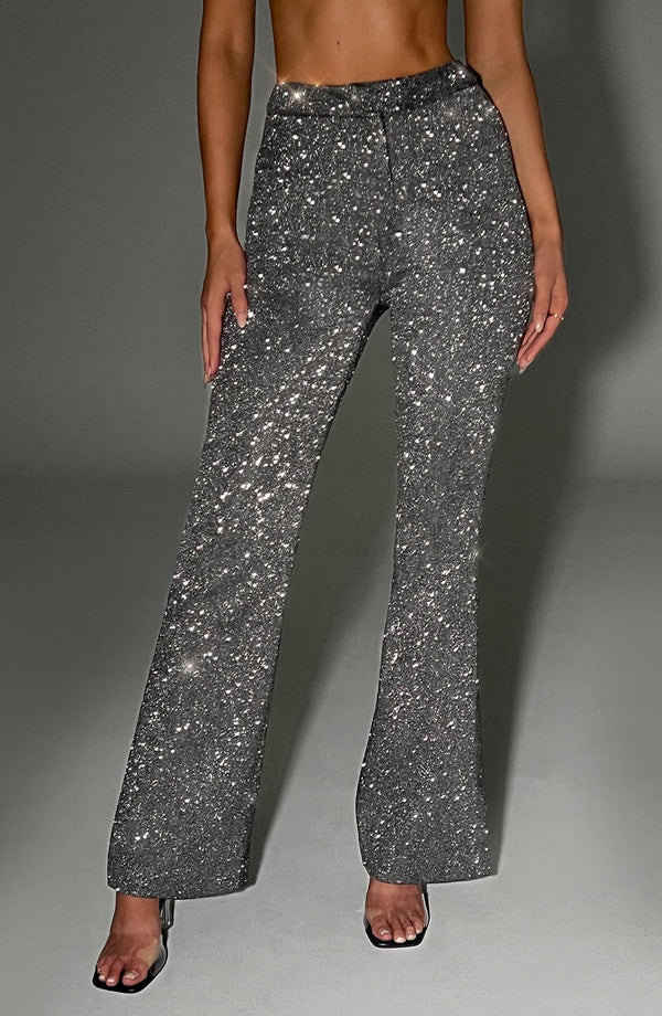 Glacia Pant - Grey Sparkle Pants XS Babyboo Fashion Premium Exclusive Design