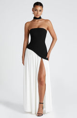 Maliyah Maxi Dress - Black/White Dress Babyboo Fashion Premium Exclusive Design