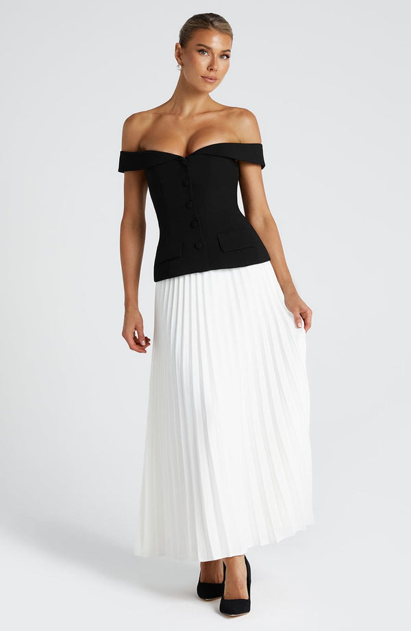 Penny Midi Skirt - Ivory Skirt Babyboo Fashion Premium Exclusive Design