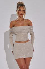 Tani Mini Skirt - Nude
